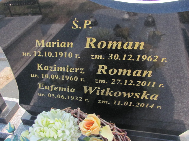 Marian Roman 1910 Skierkowizna - Grobonet - Wyszukiwarka osób pochowanych